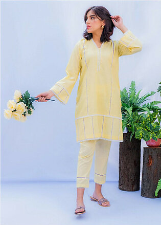 Naaz Couture Casual Pret Lawn 2 Piece Dress NC22PRL Yellow