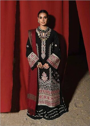 Sayonee by Qalamkar Embroidered Suits Unstitched 3 Piece QLM22SL K-05 Faha - Luxury Collection