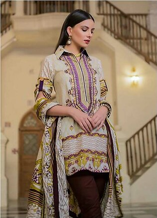 Summerina By LSM Embroidered Lawn Unstitched 3 Piece Suit SMR18L 12B - Spring / Summer Collection