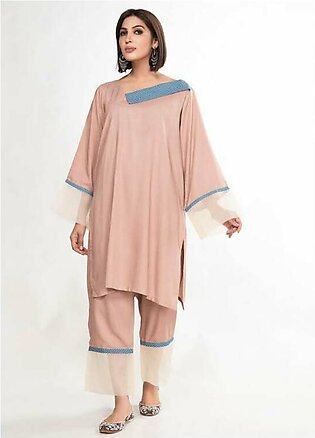 House of Vasli Casual Pret Linen 2 Piece Dress HOV23CP AL006-2023 Polka dot pink