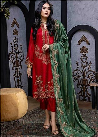 Charizma Embroidered Leather Peach Suits Unstitched 3 Piece CRZ22LW CJW-01 - Winter Collection