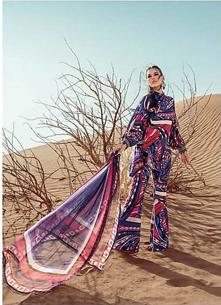 Desert Rose by Maria B Printed Linen Suits Unstitched 3 Piece MB22DR MPT-1504-B - Winter Collection