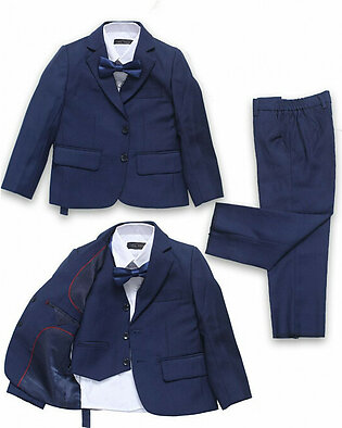 Sanaulla Exclusive Range Cotton Formal Coat Suit for Boys - 71822 Royal Blue