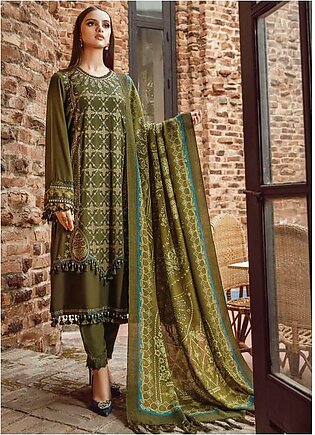 Mprints by Maria B Embroidered Linen Suits Unstitched 3 Piece MB22MW 8A - Winter Collection