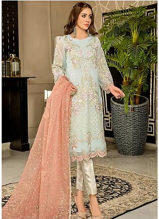 Abb-e-Zar by Aroshi Embroidered Organza Suits Unstitched 3 Piece ASH22AZU MINA - Luxury Collection