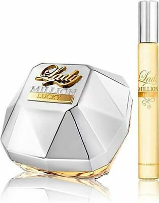 Paco Rabanne Lady Million Lucky Gift Set For Women (Edp 80Ml + Travel Spray 10Ml)
