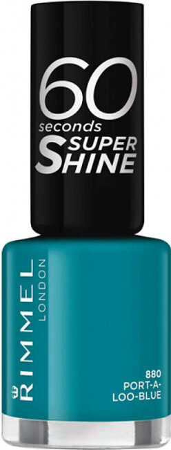 Rimmel 60 Seconds Super Shine Nail Polish - Portaloo Blue A Bright Teal Blue