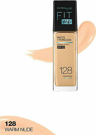 Maybelline Fit Me Matte+Poreless Foundation For Normal to Oily Skin -128 Warm Nude 30Ml