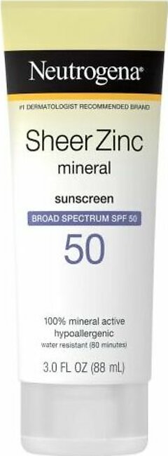 Neutrogena Sheer Zinc Mineral Sunscreen Lotion - SPF 50 88Ml