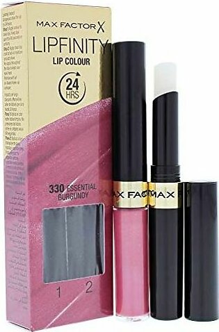 Maxfactor Lipfinity Lip Colour Lipstick 2Step Long Lasting - 330 Essentail Burgundy 2.3 Ml + 1.9 G
