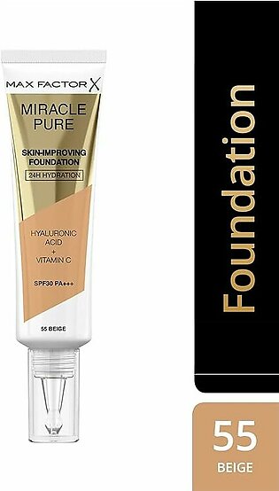 Max Factor Miracle Pure Skin-Improving Foundation 55 Beige 30Ml