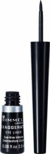 Rimmel Exaggerate Waterproof Liquid Eyeliner - A Black Shade With A Glossy Finish