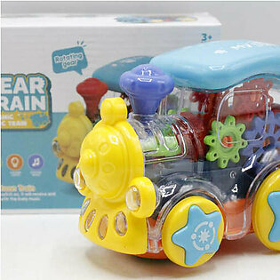 Train Transparent Gear Bump & Go Battery Operated Toy (HJ658)