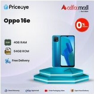 Oppo A16e 64GB 4GB RAM | Installment | PTA Approved | PriceOye | Free Delivery