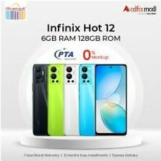 Infinix Hot 12 128GB 6GB RAM Dual Sim - Active - On Installments - ISPK-062