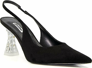 Perspex-Heel Slingback Court Shoes