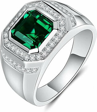 SILTAKI New Style Square Shape Sapphire/Emerald Stones Adjustable Rings