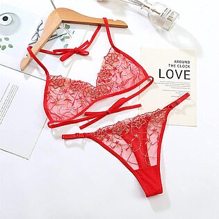 Stylish Hot Sexy 2 Pieces Panty-Bra-Lingerie for Women – Red