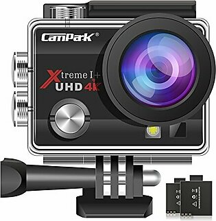Campark ACT74 Action Camera 16MP 4K WiFi Waterproof Sports Cam 170 Degree Ultra Wide-Angle Len with 2 Pcs Rechargeable Batteries and Mounting Accessories Kits