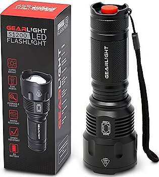 GearLight High-Powered LED Flashlight S1200 - Mid Size, Zoomable, Water Resistant, Handheld Light with 5 Modes - Best High Lumen Camping, Outdoor, Emergency Flashlights