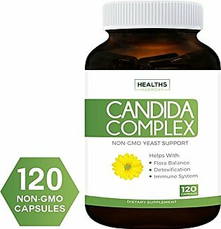 Best Candida Cleanse (Non-GMO) 120 Capsules: Extra Strength - Powerful Yeast & Intestinal Flora Support with Caprylic Acid, Oregano Oil and Probiotics - Supplement