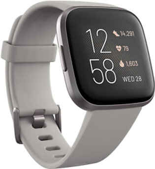 Fitbit Activity Tracker Versa 2 Watch (FB507GYSR) Stone / Mist Gray Aluminum