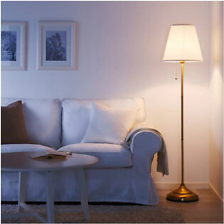 IKEA ARSTID Floor Lamp, Brass-White