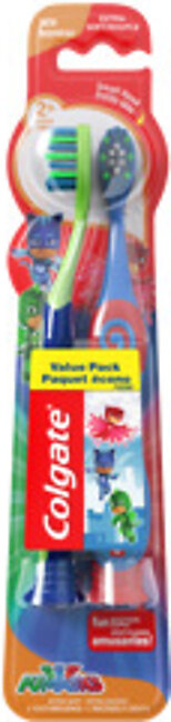 Colgate Kids Extra Soft Toothbrush with Suction Cup, PJ Masks – 2 Count