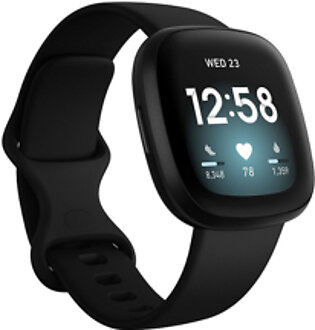 Fitbit Activity Tracker Versa 3 GPS Fitness Watch (FB511BKBK) Black Aluminum
