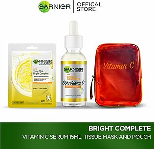 Vitamin c serum 15ml + light complete mask + red pouch vitamin c