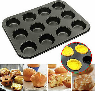 12 Hole Cupcake Tray, Muffin Pan non stick cupcake baking pan kitchen utensil