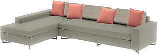 L Shape Sofa Prodotti Left Chase In Light Grey Colour