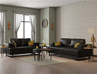 Sofa Astor 2 Seater In Black Leatherette