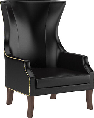 Omni Wing Bedroom Sofa Chair in Black Leatherette