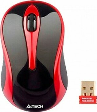 A4TECH G3-280N - Padless V-Track Wireless Mouse (Black and Red)