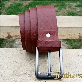 Premium Texture Brown Leather Belt
