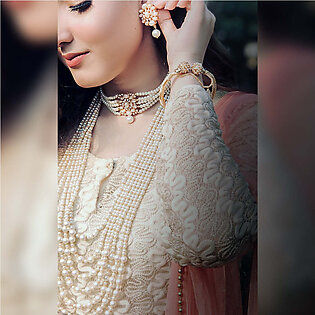 Wedding Bundle 08 (SAVE Rs 400) (Buy 1 Alaya Choker Set Pearl Mala And Braided Kara Pair)