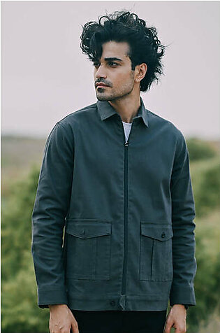 Charcoal Suede Cotton Jacket