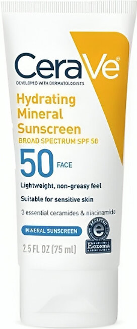Cerave SPF50 Hydrating Mineral Sunscreen 75ml