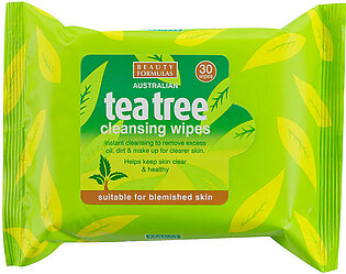 Beauty Formulas Tea Tree Cleansing Wipes 30'S