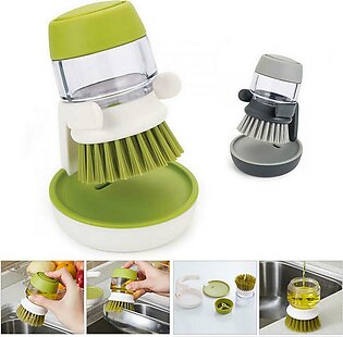 Dishwasher Soap Dispensing Brush with Storage Stand