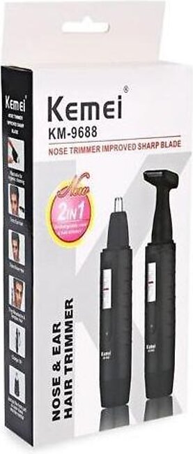 2-In-1 Nose Hair Removal Electric Rechargeable Trimmer Km-9688