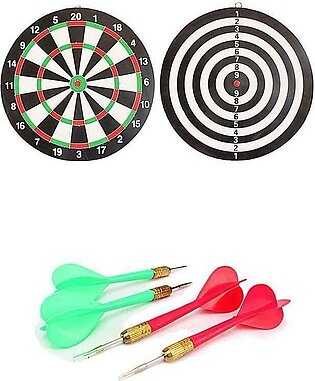 2 in 1 – Double Sided Dart Board Game with Darts