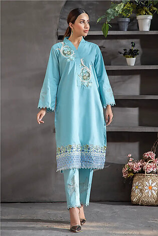 Stitched Embroidered Cambric Shirt and Trouser RKCC-053