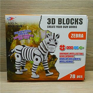 3d Zebra animal Building Block Toy - 78pcs