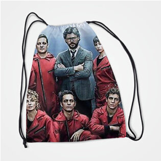 Characters Collage – Money Heist – Drawstring Bag