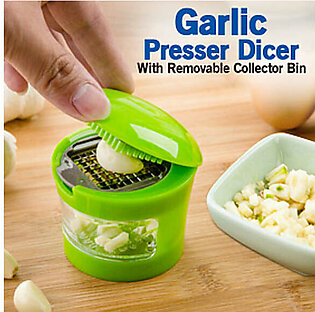 Cindrella Multifunction Plastic Garlic Presser Dicer Slicer Kitchen tool With Removable Collector Bin