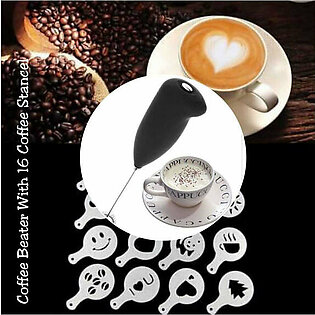 Coffee Beater With 16 Coffee Stencil