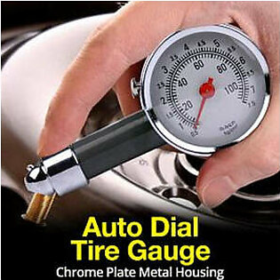 Auto Dial Tire Gauge With Chrome Plate Metal House