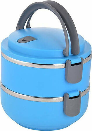 2 Layer Stainless Steel Round Lunch box